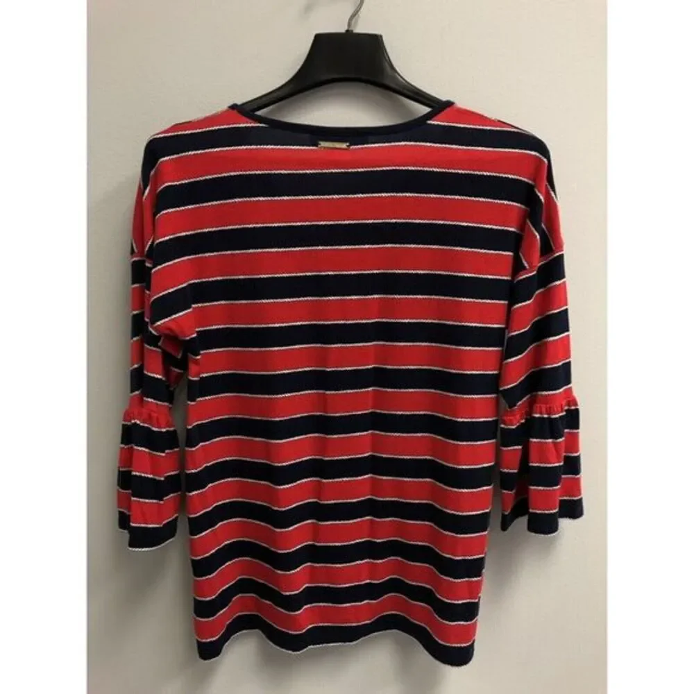 MICHAEL Michael Kors Top womens small Striped Nautical Red white blue‎ blouse